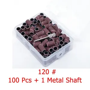 The complete set of equipment for the electric nail drill comes with a sanding ring cover, including the drill bit, and tools for removing nail polish.