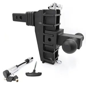 Garvee Adjustable Trailer Hitch Ball Hitch Fits 2-Inch Receiver, Tow Hitch Dual Ball(2" x 2-5/16"), 6-Inch Drop/Rise Ball Mount Hitch w/Anti-Theft Pin for Truck Trailer RV Camper