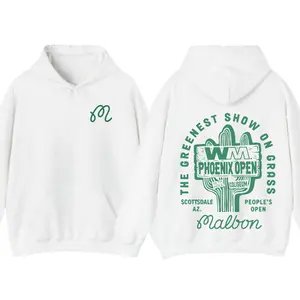 WM Phoenix Open 2-Sided Hoodie for Men, Malbon Golf PGA Tour Streetwear Pullover, Classic Summer Cotton Casual Hoodie, Official Golf Event Apparel, Trendy Outdoor Sportswear Gift for Golf Lovers