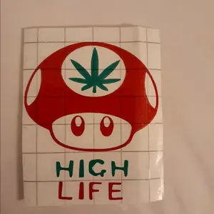 Red and green High Life Decal mario mushroom