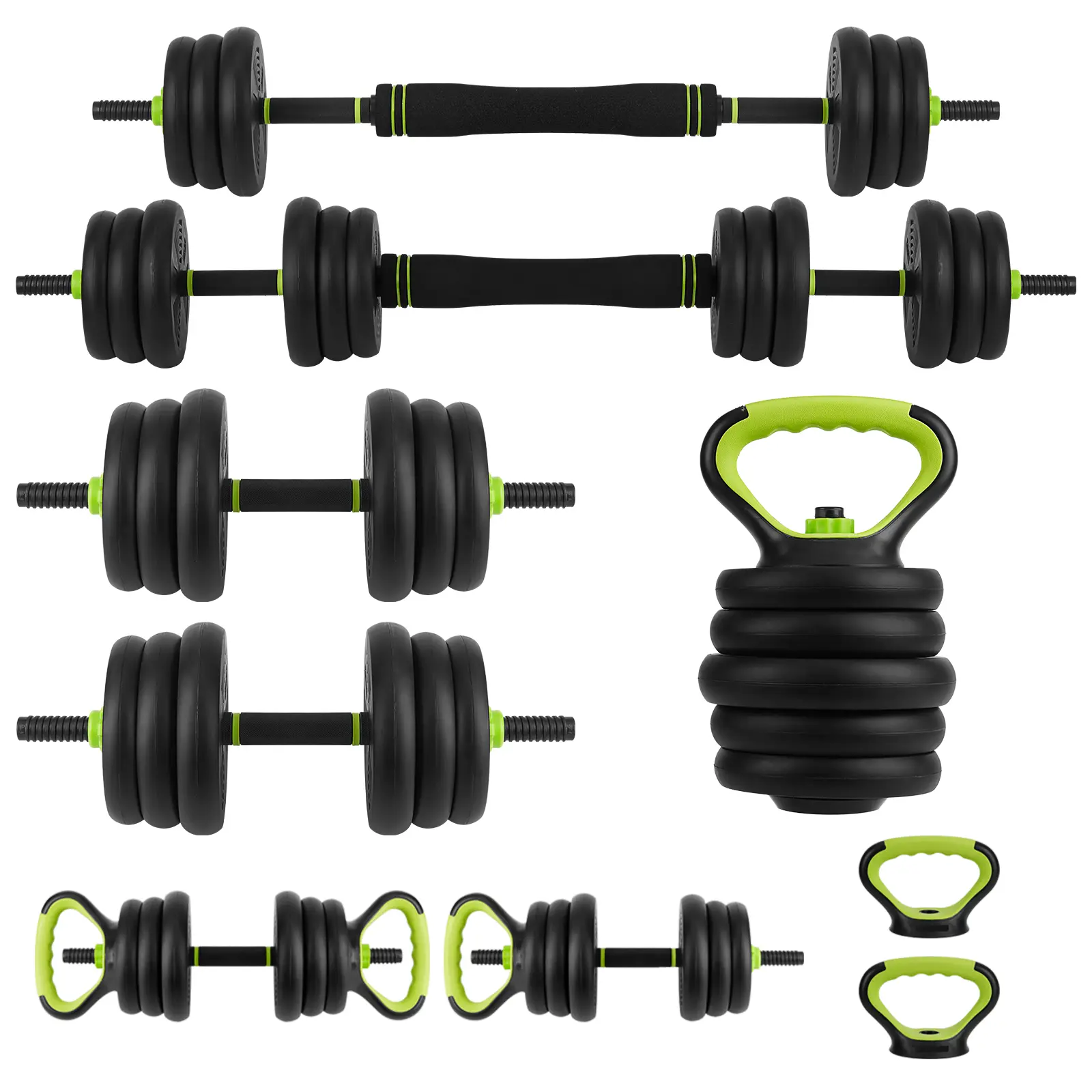 Garvee 4 In 1 Adjustable Dumbbell Set, Adjustable Dumbbell Weights 44/66/88 Lbs Free Weight Set With Connector Used As Barbell, Kettle Bells, Push Up Stand, Round