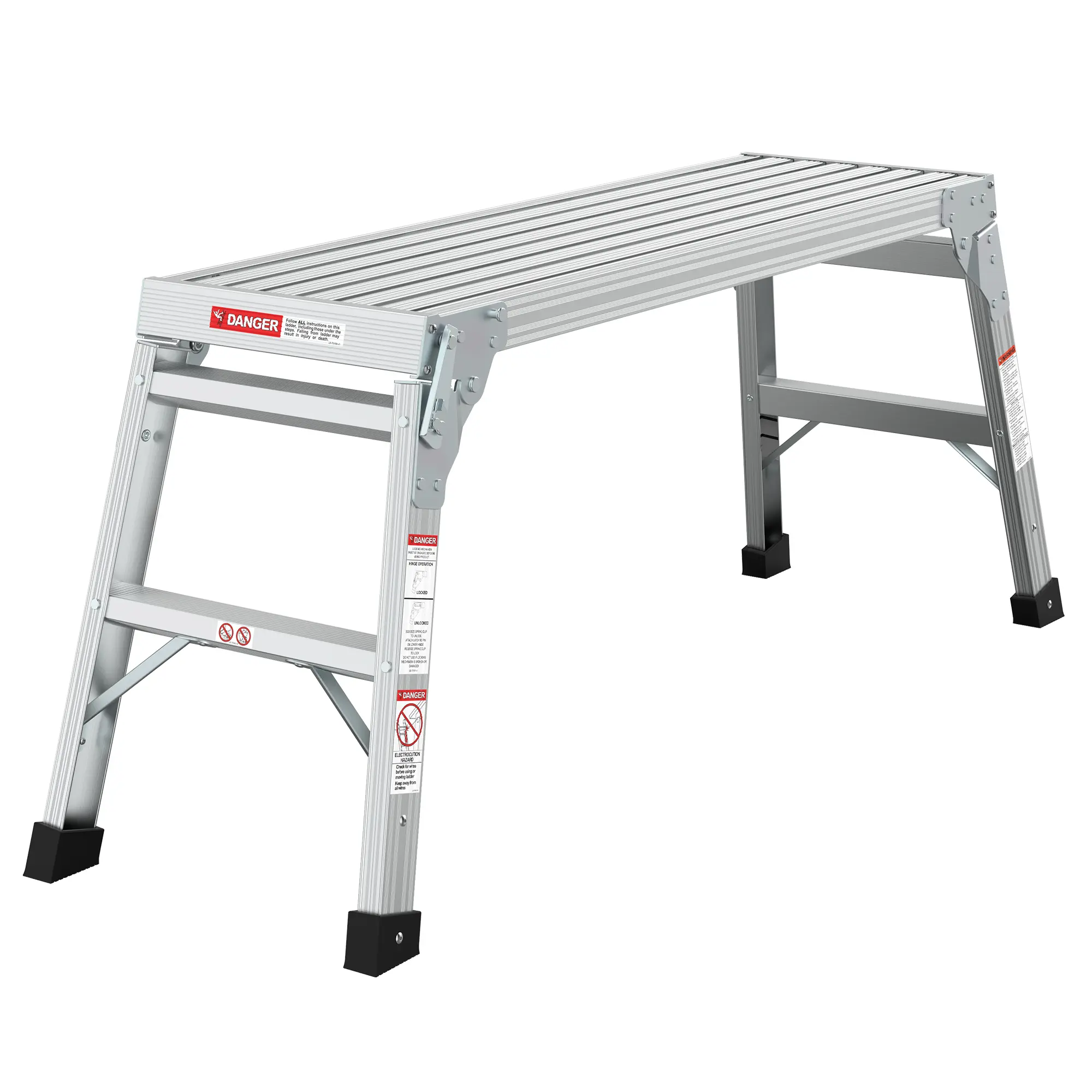 ANSI-Certified Sturdy Aluminum Folding Work Platform Ladder - 40" Height, 225 LBS Impressive Load Capacity, Ultra-Light & Durable, Safe & Practical Design, Portable Bench for Painting, Outdoor Camping, Home Renovations, Car Washing