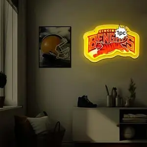 Vibrant Decorative Football Neon Light Sign - Sports Memorabilia Wall Art, Ideal Bar Pub Decor & Love for Football Gift for Enthusiasts,summerwins