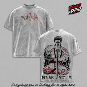 ''Roronoa Zoro'' One Piecee T-Shirt, Nothing Happened Zoro Graphic Tee, Santoryu Swordsman Anime Shirt, Wano Arc Manga Back Print T-Shirt, Vintage Clothing Washed Streetwear Top Tee, Pirate Hunter Fan Gift, Soft Cotton Unisex T-Shirt