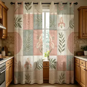 2Pcs Tropical Plant Patchwork Print Curtains, Multiple Styles, Soft And Breathable, 85% Light Blocking, Suitable For Living Room And Bedroom Decoration, Suitable For All People, Ideal Gift Choice