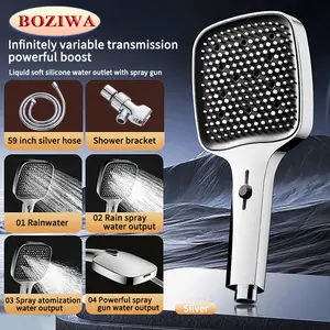 A complete showerhead set for home use, including a 1.5-meter shower hose and mounting bracket accessories