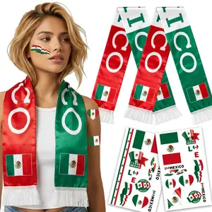 Fan Gear Set, Premium Soccer Gifts: 2pcs Scarf & 2pcs Tattoo Bundle Local Stock Fast Shipping