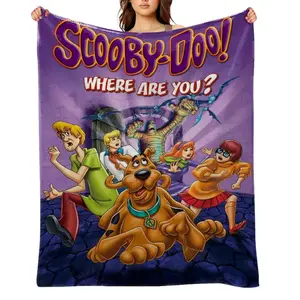 scooby-doo-Flannel Throw Blanket for Girls Boys- Ultra Soft, Anti-Shrink & Wrinkle-Resistant ,Quick-Dry, Machine Washable Cozy Throw ,Perfect Gift for Kids Adults A-8