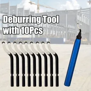 1 Pcs Deburring Tool Set with 10 HSS Blades Premium High-Speed Steel Blades for Metal, Aluminum, Copper Fashion Accessories