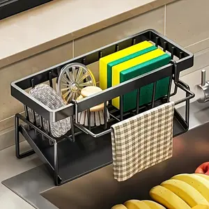 Kitchen Sink Organizer, Space Saving Sponge Soap Brush Cloth Storage Rack, Kitchen Gadgets Sink Storage Rack, Modern Kitchen Organizer