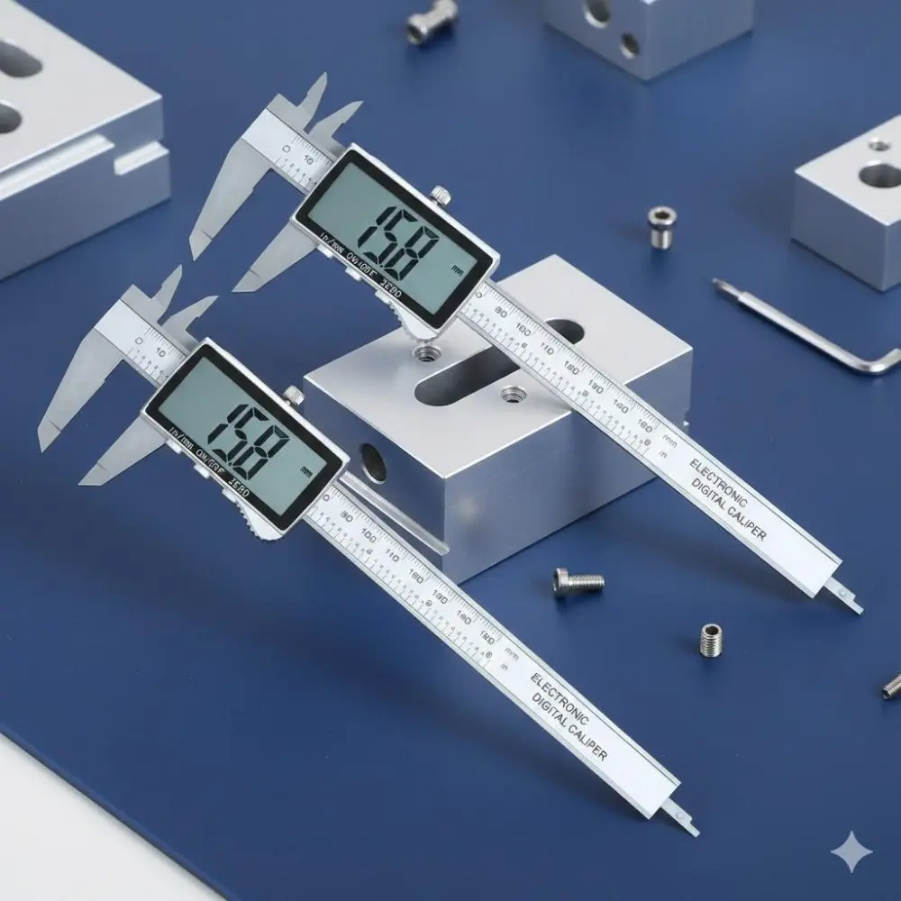 High Precision Digital Caliper 0-150mm with LCD Screen, Lightweight & Durable ABS, Measures Inside/Outside/Depth, Auto-Off, Zero Setting, Unit Conversion, Portable for DIY, Crafting, Home Workshop, Professional Use