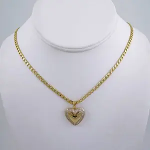 Necklace & Colgantes/ Chain W/Pendants / 14K Real Color/ Zircon Stone/ 3mmx45cm