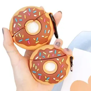 TheNorthStar Cute Dount Shape Silicone Earphone Case With Key Chain, LightWeight Cute Dount Earphone Cover