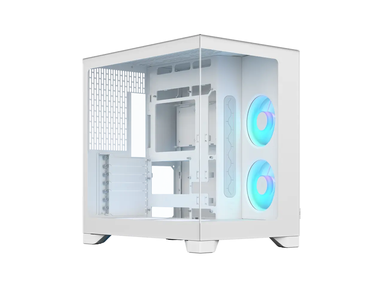 Fractal Design Pop 2 Vision White RGB - Dual-Chamber PC Gaming Case - Front and Side Glass Panels- Four 120 mm Reverse Blade RGB Fans Included - Spacious Interior - E-ATX (up to 280 mm) ATX/mATX/ITX