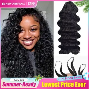 ISEE HAIR Crochet Hair Loose Deep Human Hair Extensions Miracle Knots Pre-Separated 50g/Pack (32-38 Strands Per Pack）– Knotless Boho Braids, 4-5 Packs for Full Head, Protective Hairstyles Vacation Hair #Summervibes#ISEECrochetNewArrivals