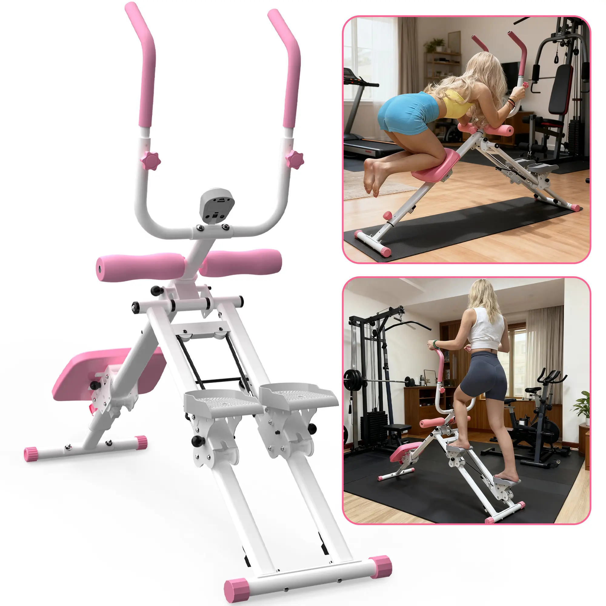 2-In-1 Stair Stepper & Ab Workout Machine, High-Efficiency Multi-Function Trainer for Home Gym Full-Body Exercise