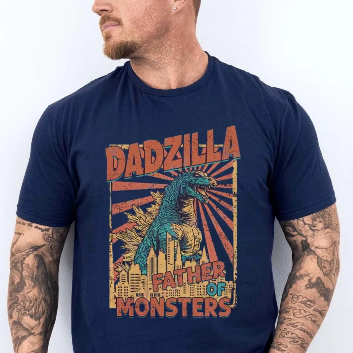 Dadzilla Father Monsters Shirt, Funny Papa Dinosaur Tee, Funny Meme GodzILla Dad T Shirt, Father's Day Gift Tee For Dad Husband , Unisex Short Sleeve Tee, Graphic Streetwear T-Shirt