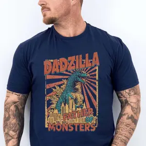 Dadzilla Father Monsters Shirt, Funny Papa Dinosaur Tee, Funny Meme GodzILla Dad T Shirt, Father's Day Gift Tee For Dad Husband , Unisex Short Sleeve Tee, Graphic Streetwear T-Shirt