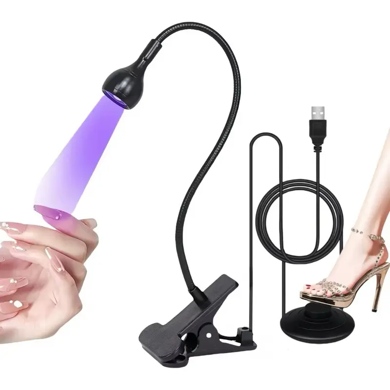 Flexible Nail Tips Extension Curing USB Mini LED Nail Lamp with Foot Pedal