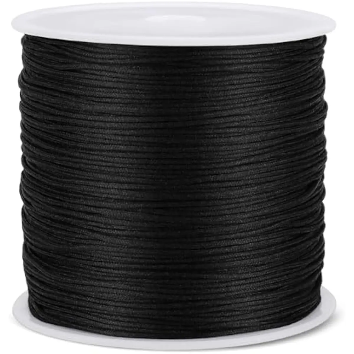 0.8MM 110 Yards Black Nylon Cord, Wind Chime Cord for Bracelet Necklace Jewelry Making, Satin Nylon String for Beading Thread Rattail Macrame Kumihimo Crafts Chinese Knotting