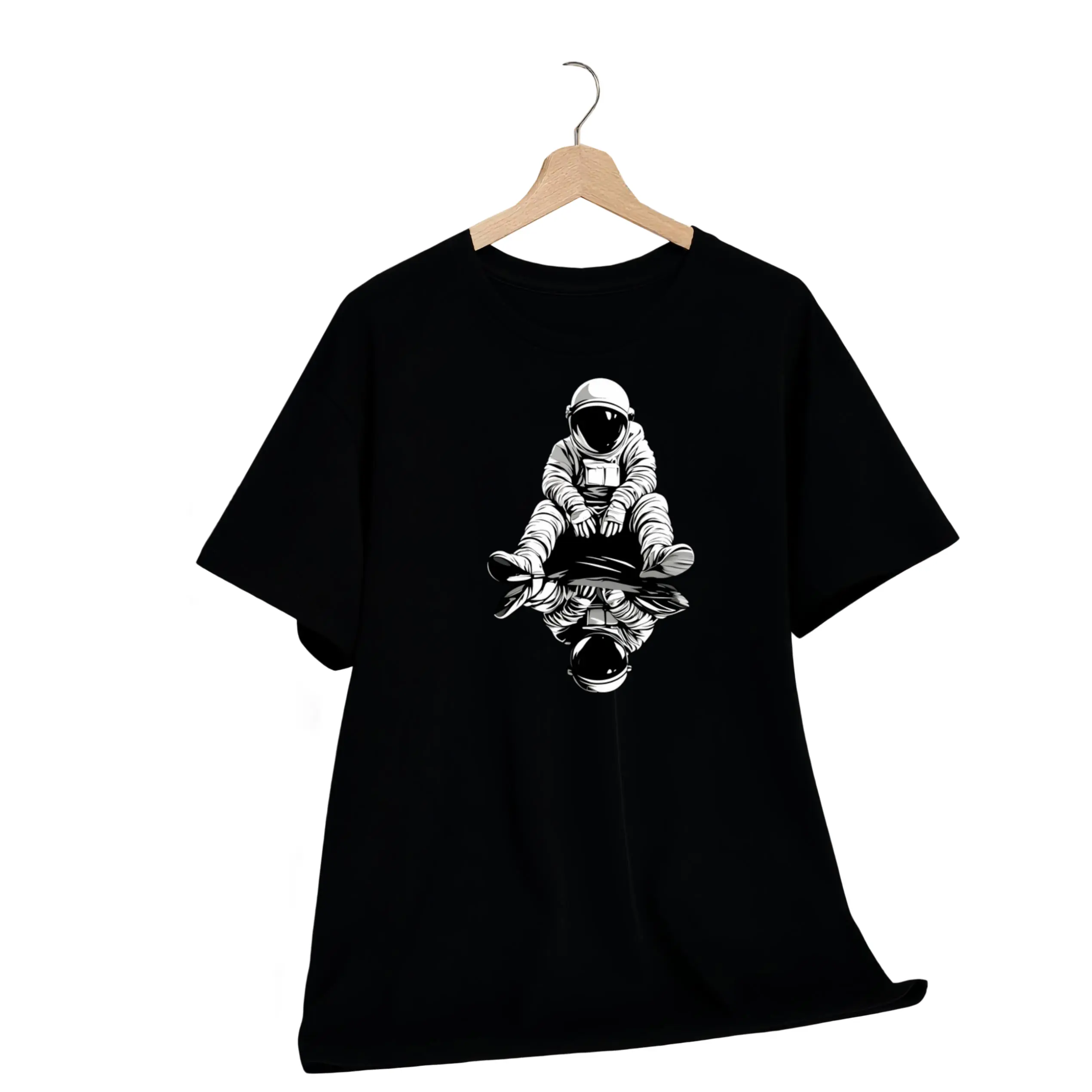 Men's Astronaut Graphic Stylish Menswear T-Shirt - Casual Round Neck Short Sleeve, Soft Breathable Cotton, All-Season Fashion Apparel, Great Birthday Gift for Space Lovers, Machine Washable