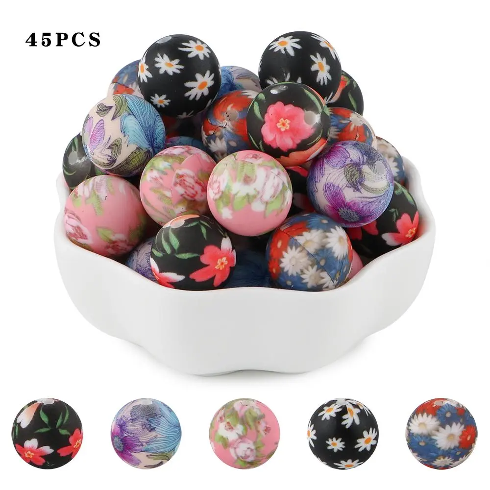 Red Black Flower Print