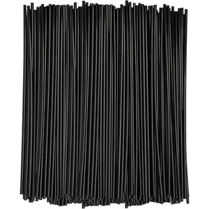 [7 Inch - 1000 Count] Black Coffee Drink Stirrers & Cocktail Straws - Disposable Plastic Sip Stir Sticks for Hot & Cold Beverages