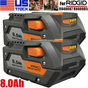 2025new 2PACK For Ridgid R840087 8.0Ah Lithium New Battery Rigid 18V R840085 Power Tools