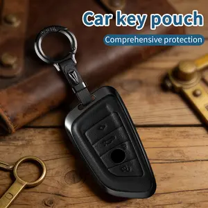 Suitable For Bmw Key.Advanced genuine leather key case is compatible with X1 X3 X4 X5 X6 X7 M5 M6 1 3 4 5 6 7 GT3 GT5 GT6 key 360 Degree full protection key
