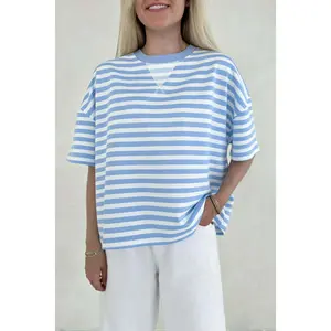 Skylar Blue and White Striped Tee