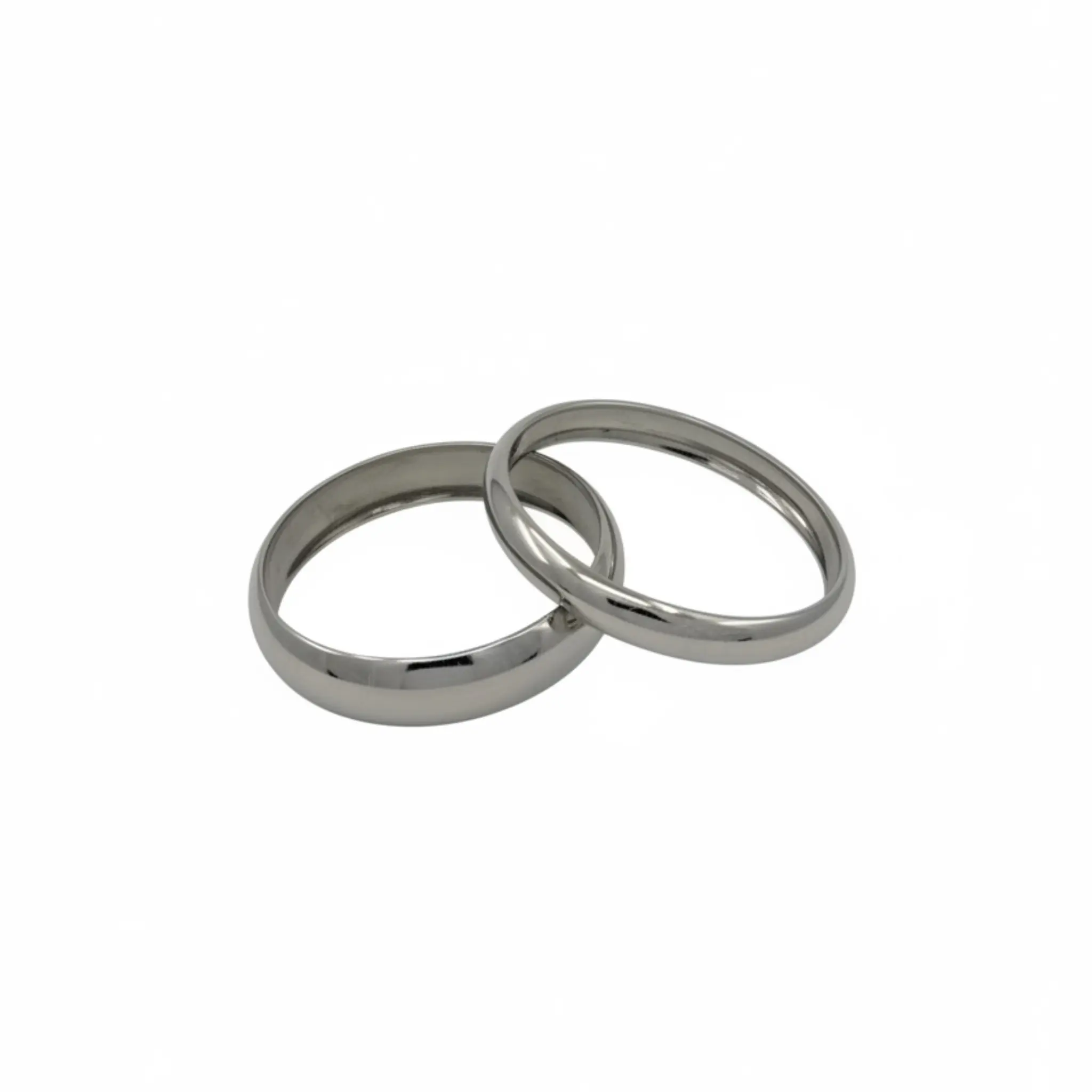 Double Luxe Bangle Set Stainless Steel Rhodium Plated