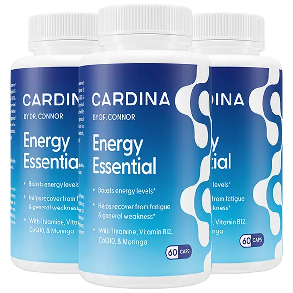 Cardina B12 Vitamins for Women and Men - Brain Supplements with Thiamine B1 and COQ10 - Non-GMO, Vegan, 60 Ct - Supports Memory and Focus - Healthcare, Dietary Set of 3