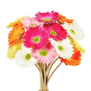 10 Artificial African Daisies &, 15 Fake Daisy Bouquets, Flexible Stems, Bohemian Wildflowers, Decorative Wedding Bridal Shower Home Decor, Home Decoration Bouquet