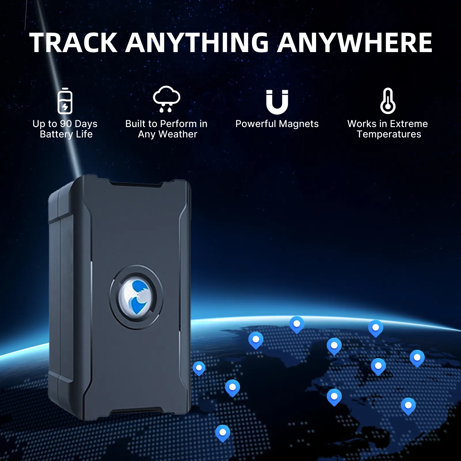 Wanwanytech Magnetic GPS Tracker - Durable Small Portable 4G LTE GPS Positioning Device, Splashproof Magnet Mount, Americas & Europe Coverage, Real-Time Monitor for Vehicles, Car & Vehicle Accessories (Subscription Required for Android/iOS Phones)