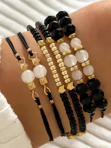 Adjustable Crystal Beaded Bracelet, Fashionable Matching Bracelet for Women & Girls, Trendy All-match & Exquisite Jewelry for Birthday Gift