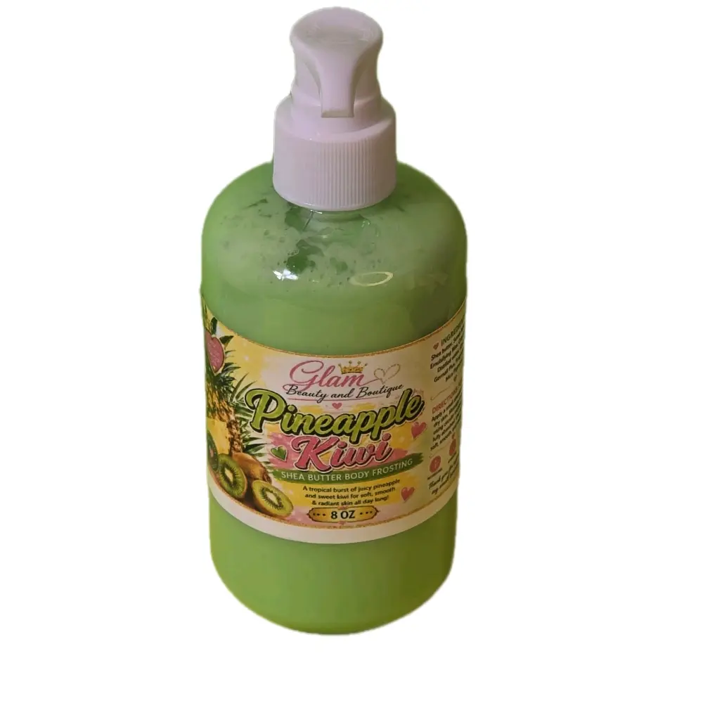 Pineapple Kiwi Whipped Shea Butter Moisturizer. Handmade Shea Butter Body Frosting. All Natural Hand and Body Lotion 8 oz daily moisturizer Hydrating Lightweight