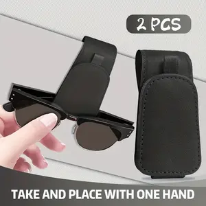 2pcs Sotfamily Sunglass Holder for Car Cloth Magnetic Glasses Clip for Car Visor Glasses Holder Clip for Car