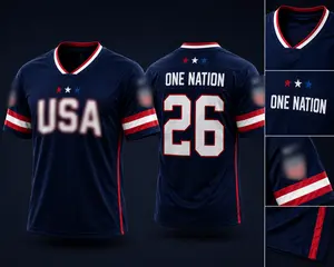 USA One Nation Soccer Inspired Football Fan Jersey 2026 Patriotic Sports Shirt Number Navy Red White Game Day Apparel Gift for Men Women