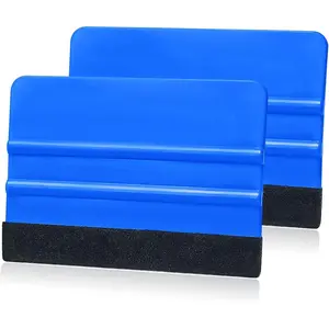 2 Pieces Wallpaper Smoothing Tool Vehicle Vinyl Felt Squeegee Window Tint Film Tool for Peel and Stick Wallpaper Blue