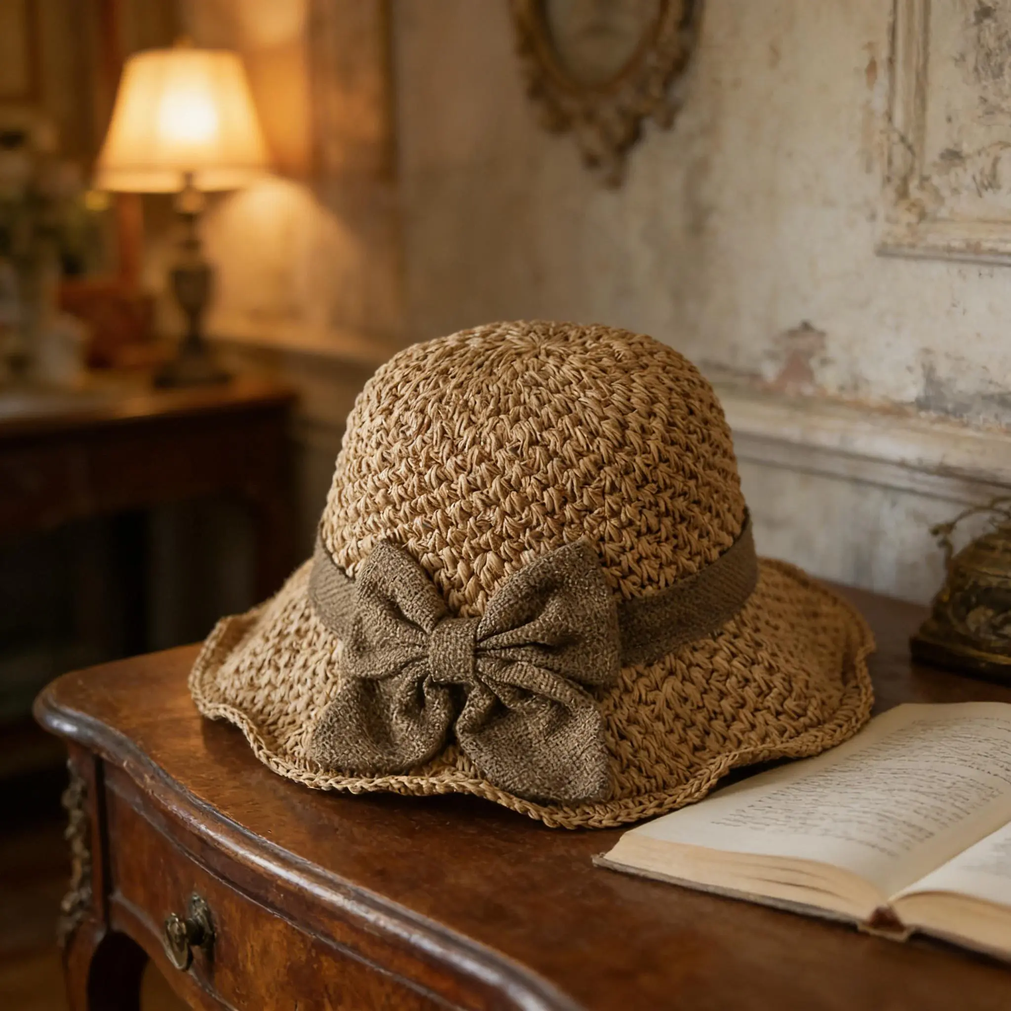 Handmade Foldable Straw Bucket Hat UPF 50+ Sun Protection Travel BAODANN Womens Sun Hat Handmade Straw Bucket Wide Brim  main image 4