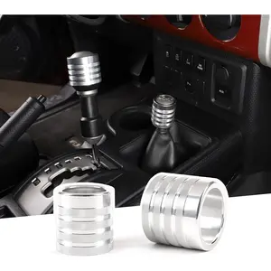 LLKUANG Central Gear Head Decorative Knob Cover Trim for Toyota FJ Cruiser 2007-2021 Aluminum Alloy Gear Knob (Silver)