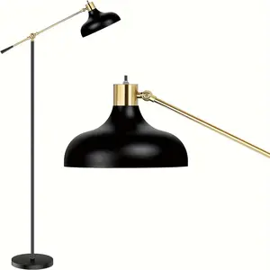 2024 Modern Arc Floor Lamp - Adjustable Reading Light, Black Standing Lamp for Living Room, Bedroom, Office, Study Room, Hotel - Versatile Task Lighting with Contemporary Design
