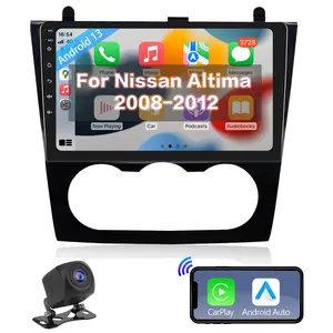 Android 13 Car Stereo for【Nissan Altima Teana 2008-2012 Manual AC】Radio with Wireless CarPlay Android Auto, 9" Touchscreen with GPS WiFi Mirroring FM
