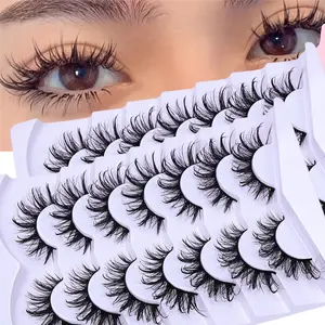 Wet Look Spiky Thick Fake Eyelashes, Reusable Dramatic Manga Cosplay Wispy Doll Lashes, 14 Pairs/2 Pack, Perfect for Costume Parties & Daily Wear