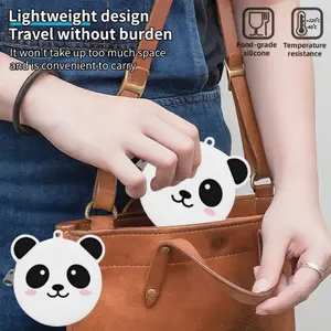 Cute Panda Smile Silicone Coin Purse, Keychain Fidget Toy for Stress Relief, Sensory Play Pocket Storage Bag, Fun and Practical Accessory