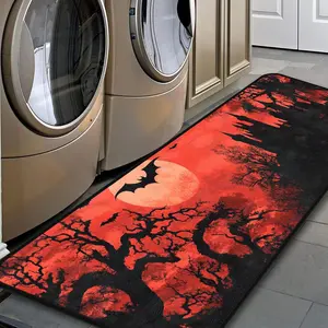 Halloween Bat Kitchen Floor Mat,Laundry Room Runner Rugs 51''x17'',Non-Slip,Floor Mat Runner for Laundry Room, Kitchen,Bathroom,and Mudroom