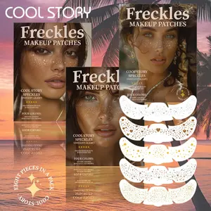 Coolstory Party Freckle Stickers Set of 8, Silver Color Tattoo Decals Glitter Tattoos Waterproof Glitter Stars Butterflies, Body Art Accessories