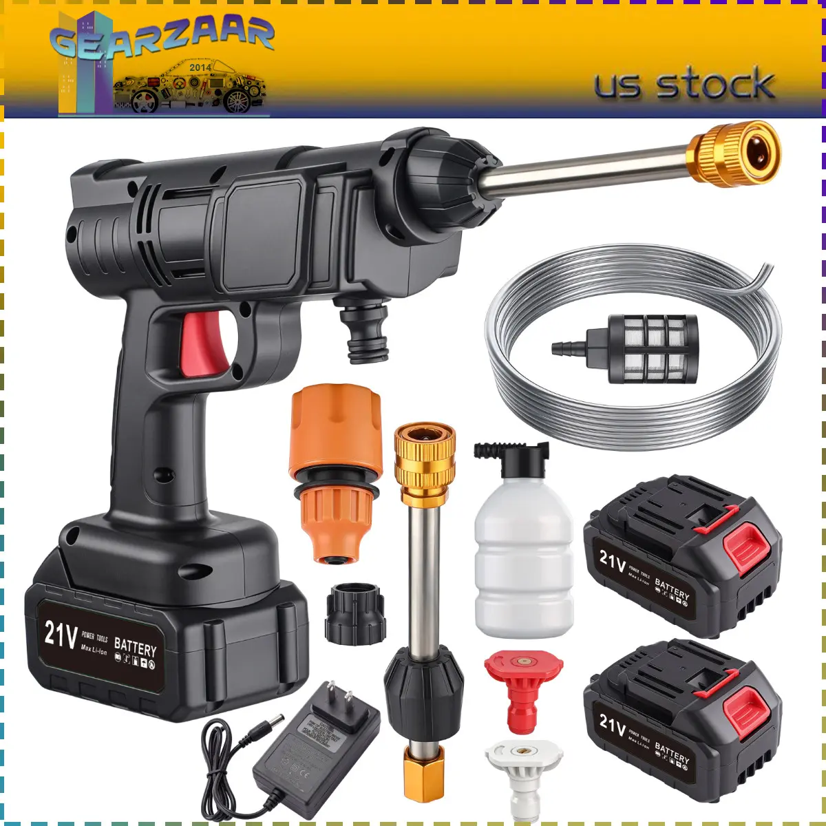 Cordless Car Pressure Cleaner with Progressive Pressure System | 10m Spray Distance + 6-in-1 Nozzle | For Cars,Bikes,Patios,Fences