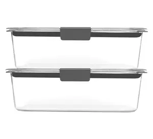 Rubbermaid Brilliance BPA-Free Food Storage Containers with Lids, Airtight Clear Set of 2 (9.6 Cup), Ideal for Lunch, Meal Prep, and Leftovers