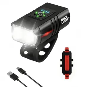 Bike Light Set ,USB - rechargeable Lights, Easy to install, Lights with Multiple Lighting Modes,  rechargeable bicycle light, 6 Light Modes, Super Bright Bike Lights lumen super bright bike lights smart bike lights